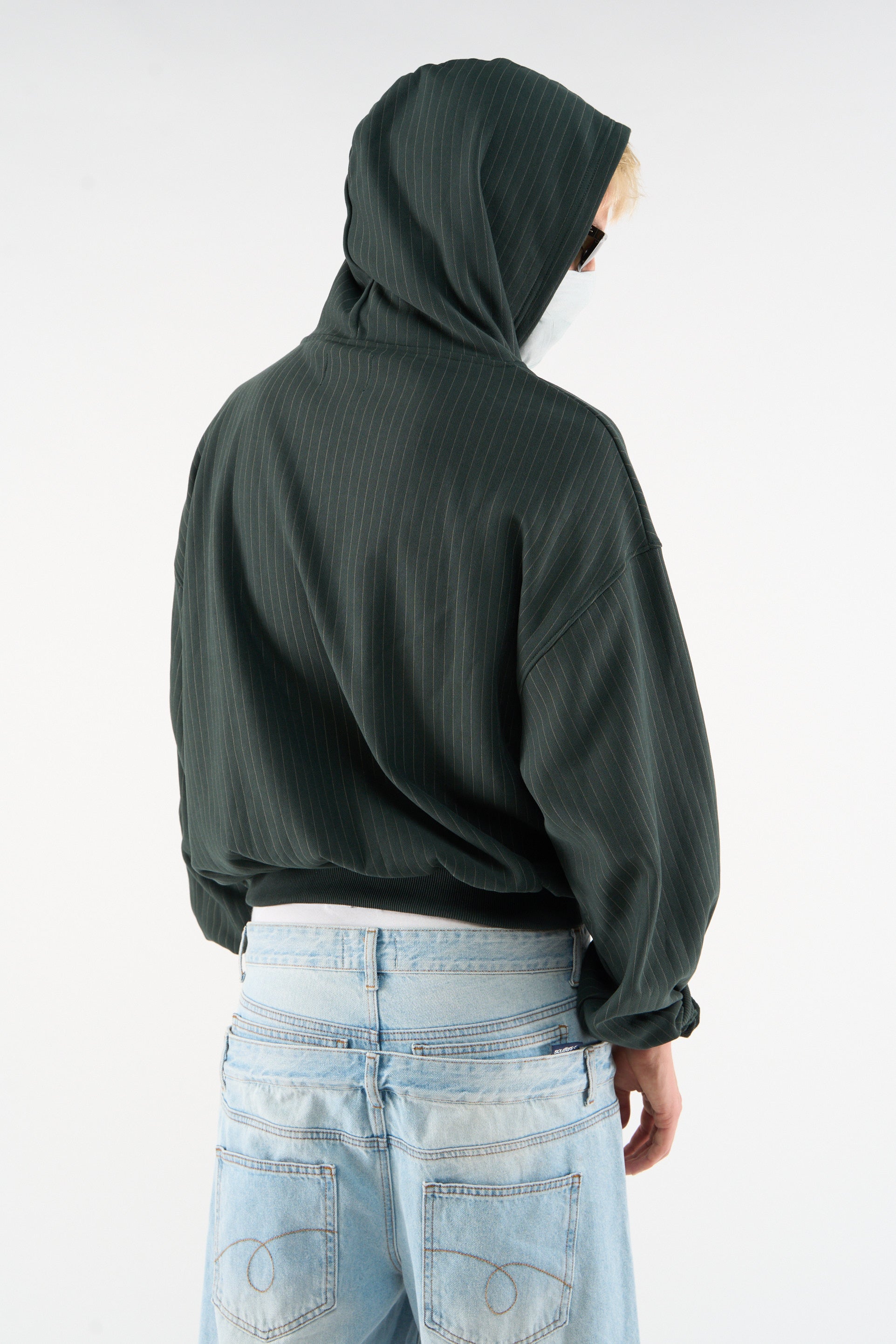 Iconic Dark Green Pinstripe Hoodie