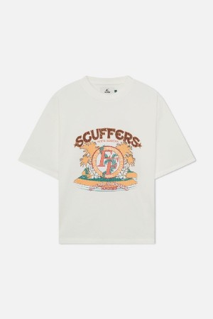 Scuffers Cabana T-Shirts White | RHPQZIO-25