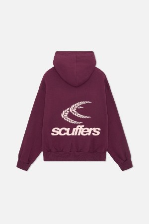 Scuffers Chester Hoodies Burgundy | ZBWEGMQ-83