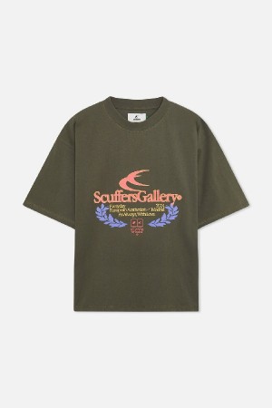 Scuffers College T-Shirt T-Shirts Green | PWNBZJD-32