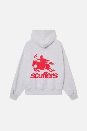 Scuffers Emblem Hoodies Light Grey | TROKFJM-51