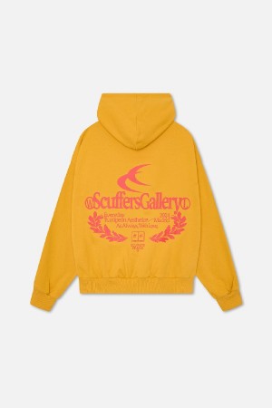 Scuffers Gallery Hoodies Yellow | WEQFDNM-32