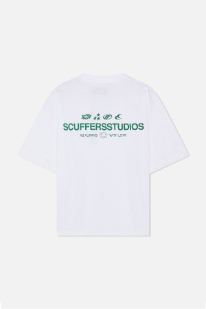 Scuffers Iconic T-Shirts White | WGADBYJ-75