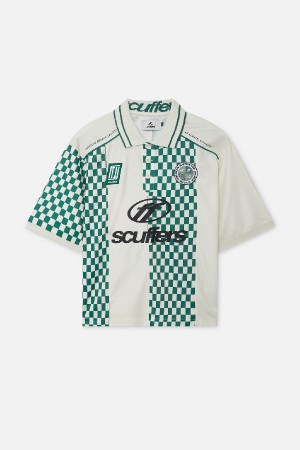 Scuffers Lauda T-Shirts Green & Ecru | CAVEUKT-43