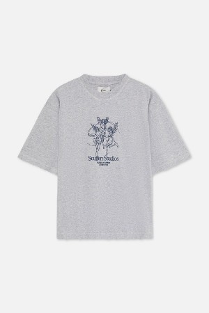 Scuffers Los Angeles T-Shirts Grey | ZUYAXFN-34