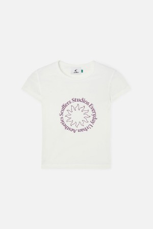 Scuffers Marbella Top T-Shirts White | KMXJDZA-36