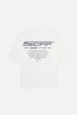 Scuffers Motor Studios T-Shirts Ecru | OHJZEFA-10