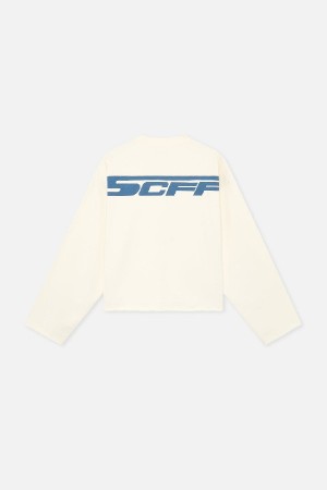 Scuffers Nascar Sweatshirts Ecru | OVDBCGH-98