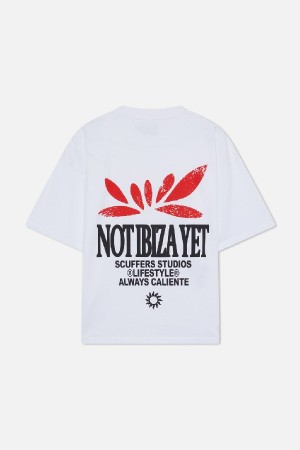 Scuffers Not Ibiza T-shirt T-Shirts White | CSVLIOM-14