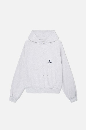 Scuffers Stained Hoodies Light Grey | VHPRSNB-92