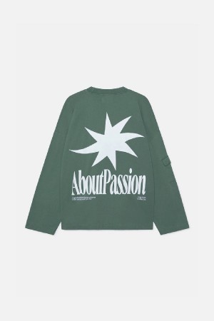 Scuffers Star Sweatshirt Crewneck Green | UARXKQF-52