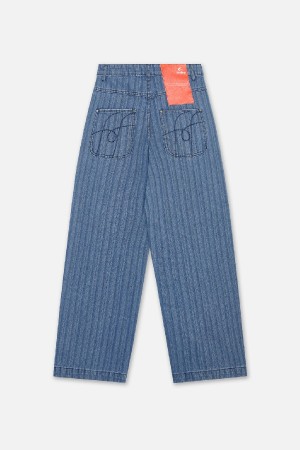 Scuffers Striped Denim Pants Blue | NEOHTUP-62