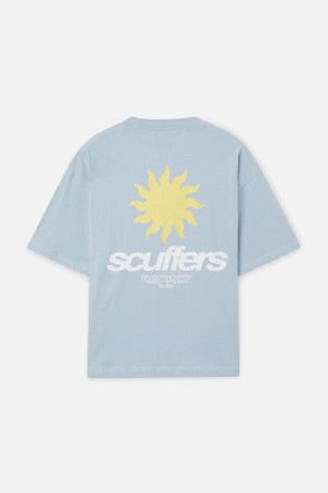 Scuffers Tarifa T-Shirts Light Blue | EFHZYMX-57