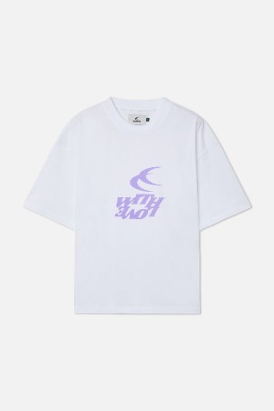 Scuffers With Moon T-Shirts White | TAWFLRO-79