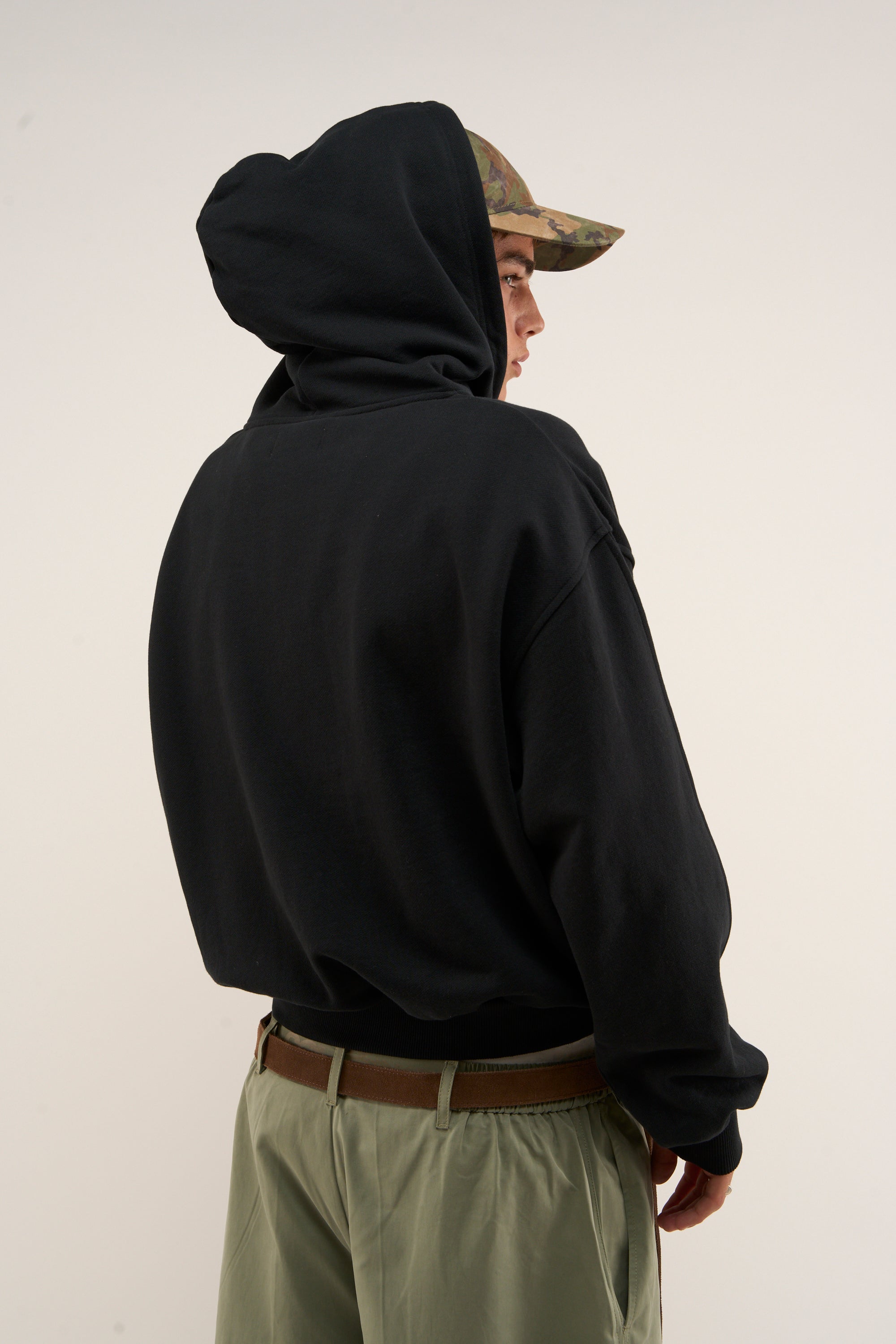 Logo Black Zipped Hoodie