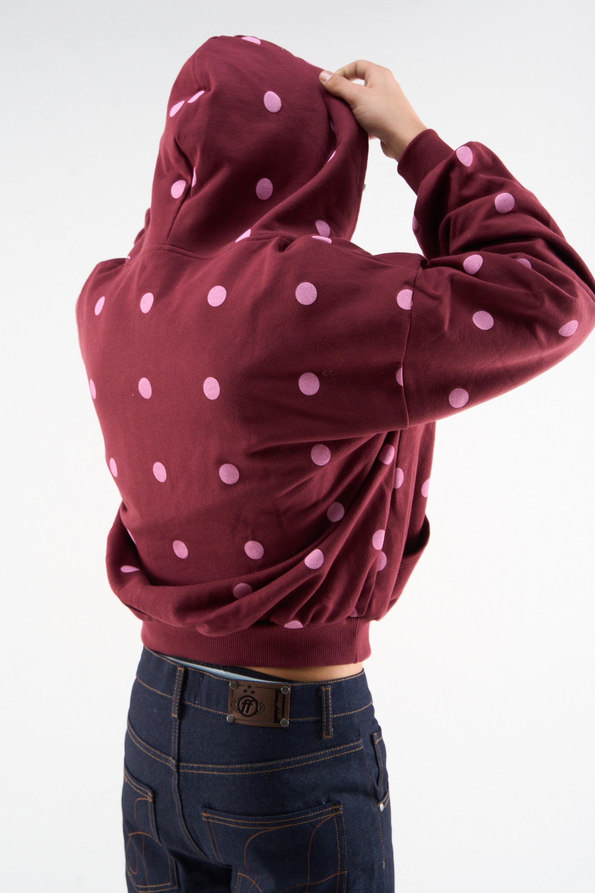 Dots Burgundy Zipper