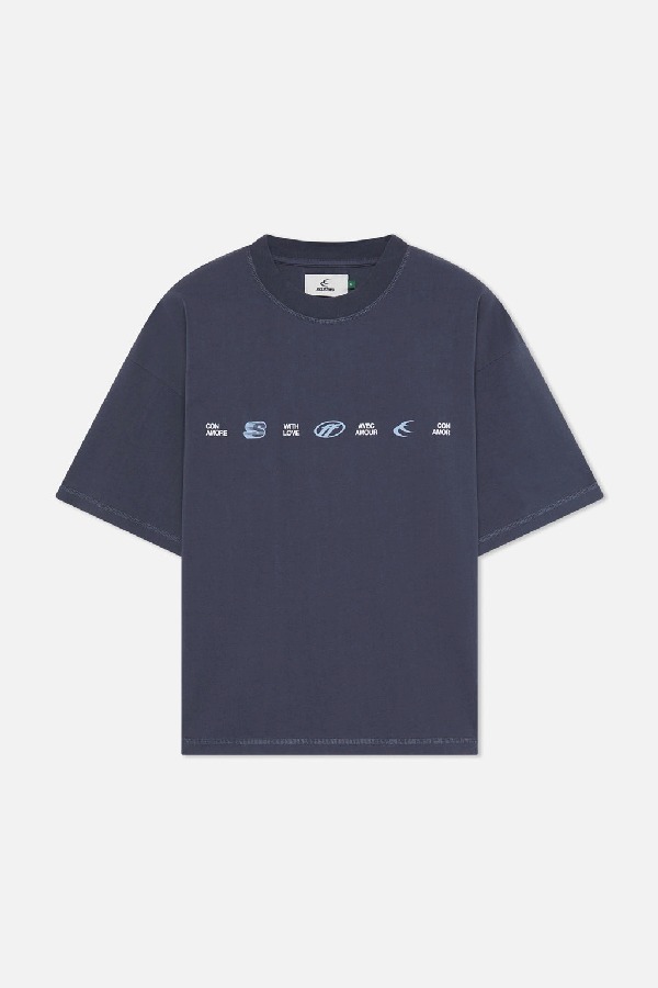 Scuffers 7 Logo T-Shirts Navy | BUGYWLH-54