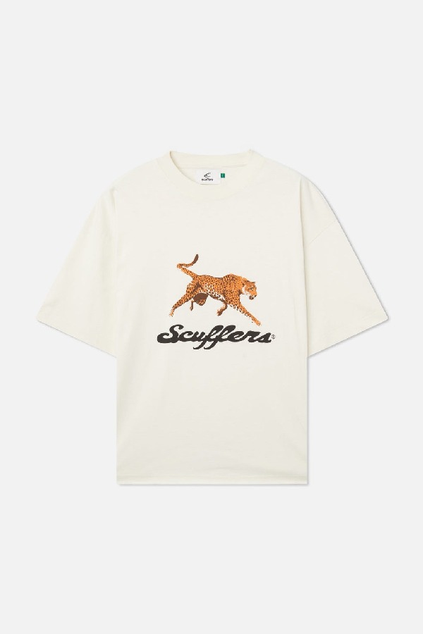 Scuffers Cheetah T-Shirts White | NJBQLXI-38