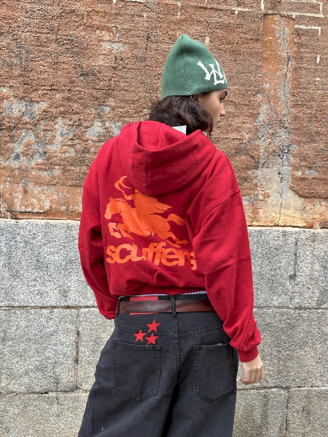 Scuffers Emblem Hoodies Red | FLRZQAH-32