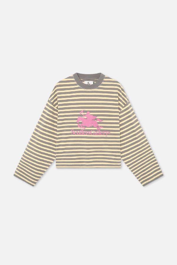 Scuffers Emblem Striped Longsleeve Long sleeve Yellow | QGCVINS-15