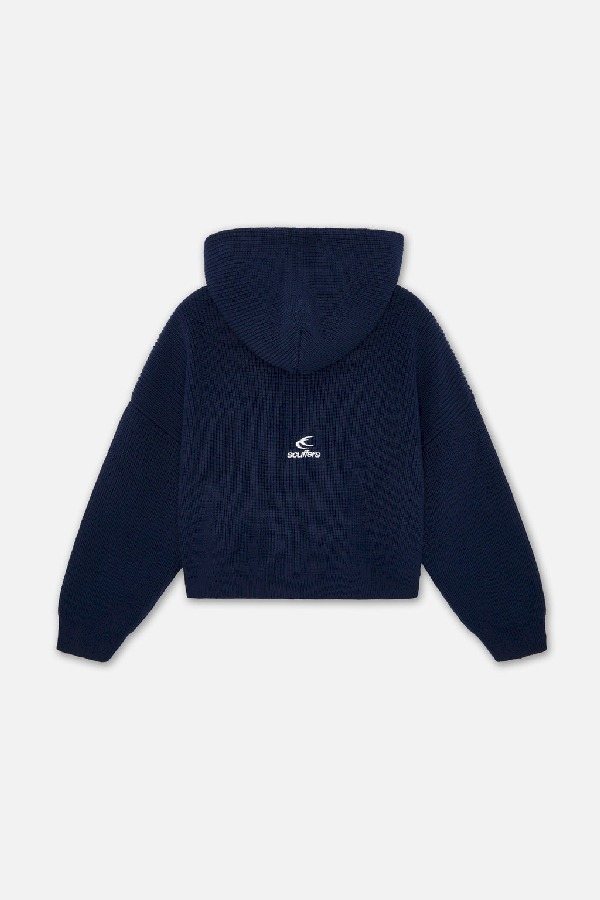 Scuffers Emblem Zipper Knit Jersey Navy | BIAXKTC-17