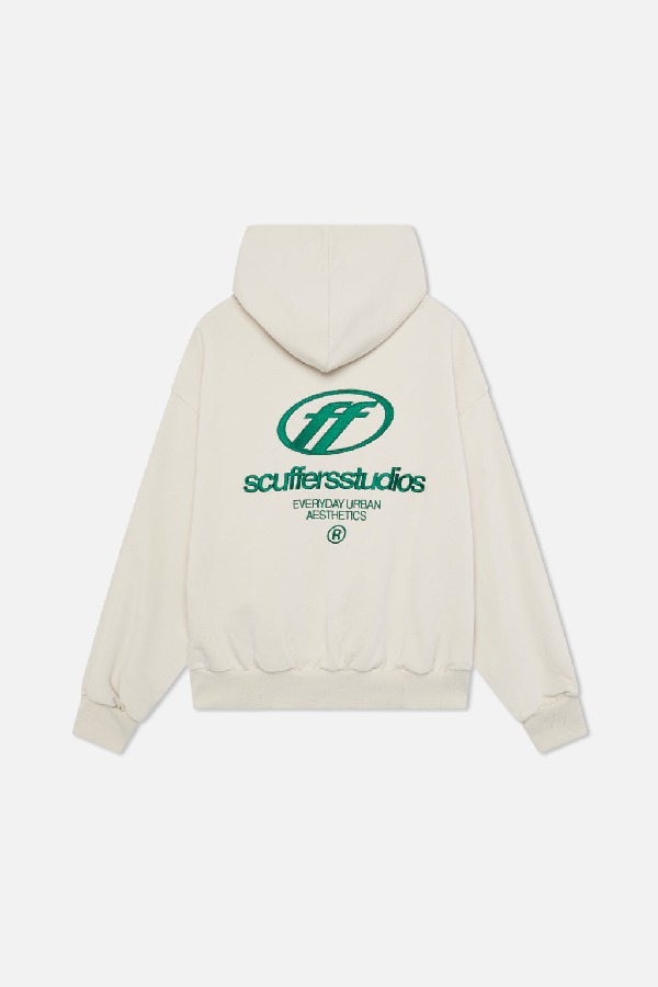 Scuffers Flag Hoodies Ecru | AQLFNWC-48