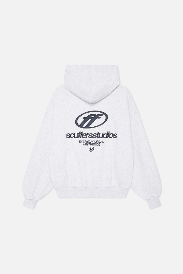 Scuffers Flag Hoodies Grey | HFATQXK-08