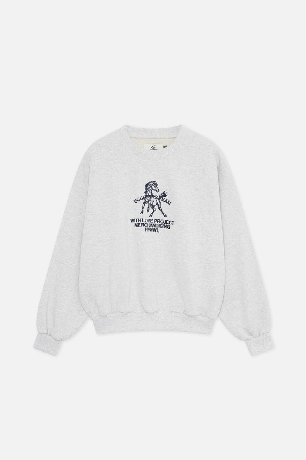 Scuffers Horse Crewneck Light Grey | PMGTENB-64