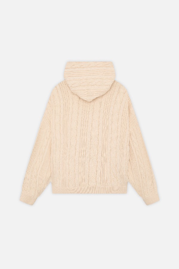 Scuffers Latte Zipper Knit Knitwear Ecru | ZQKRGNX-01