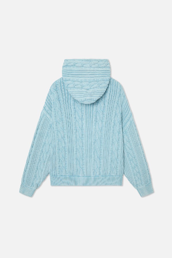 Scuffers Latte Zipper Knit Knitwear Light Blue | KXWZEYB-48