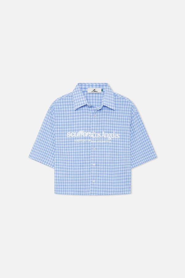 Scuffers Not LA Yet Shirts Blue Checkered | SNXEIJC-09