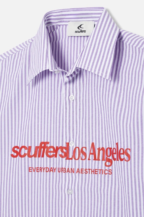 Scuffers Not LA Yet Striped Shirts Purple | UPCKOWZ-27