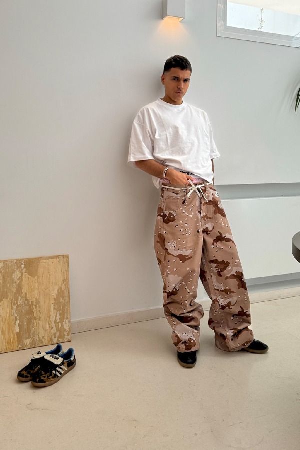 Scuffers Oversized Brown Camo Pants | QIJYKPC-76