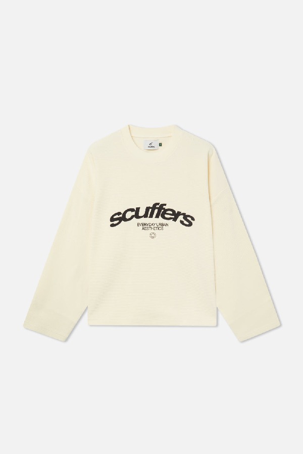 Scuffers Quadraphs Sweatshirts Ecru | IULXDZN-41