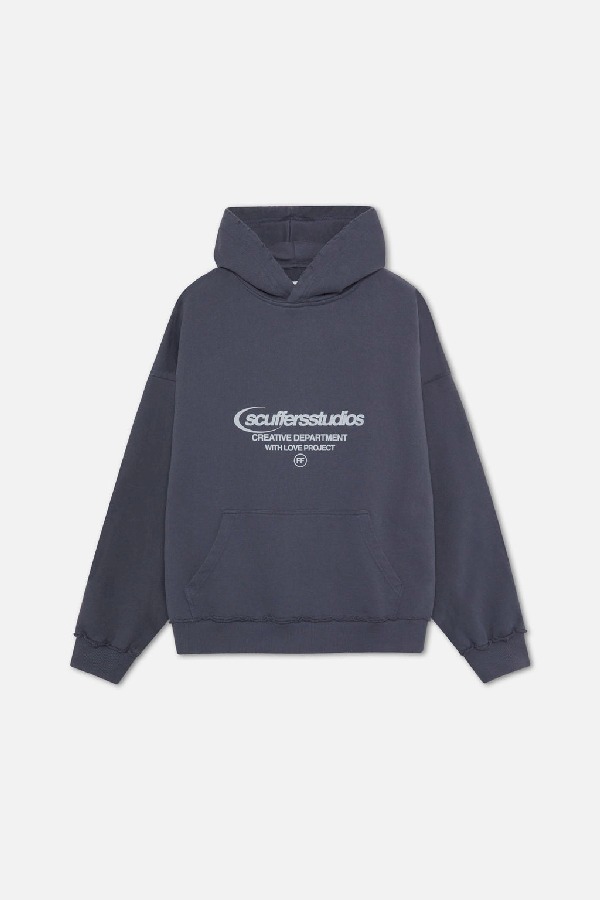 Scuffers Ripped Studios Hoodies Navy | CFVWIOJ-23