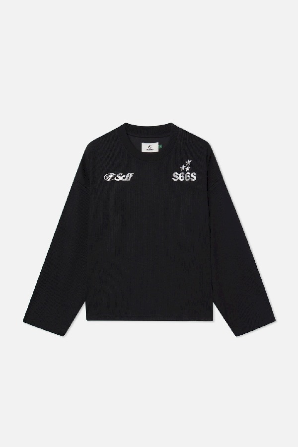 Scuffers S66S Ribbed Longsleeve Long sleeve Black | XILCRUK-69