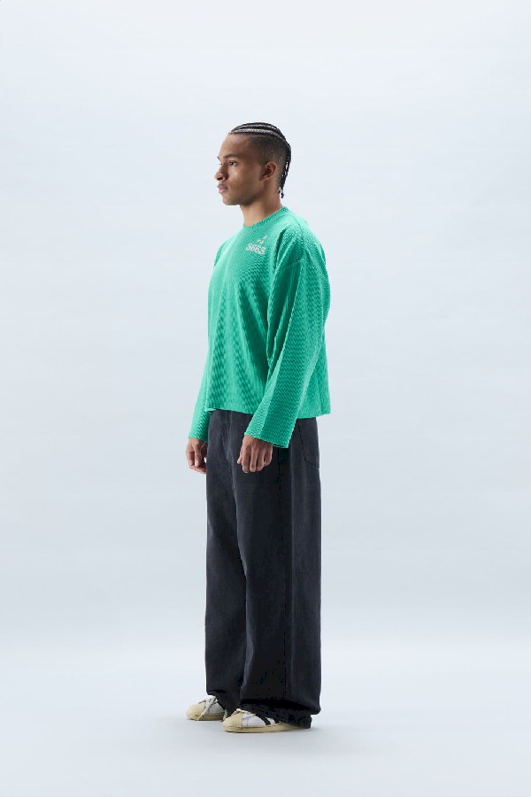 Scuffers S66S Ribbed Longsleeve Long sleeve Green | EFCKVSQ-74