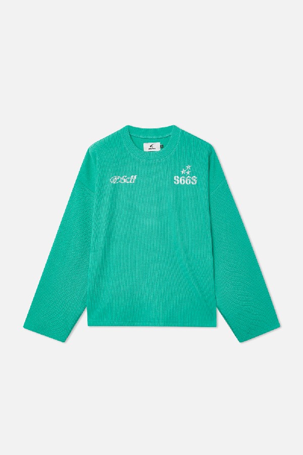 Scuffers S66S Ribbed Longsleeve Long sleeve Green | EFCKVSQ-74