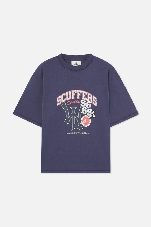 Scuffers SSS Stadium T-Shirts Navy | POMTJHF-13