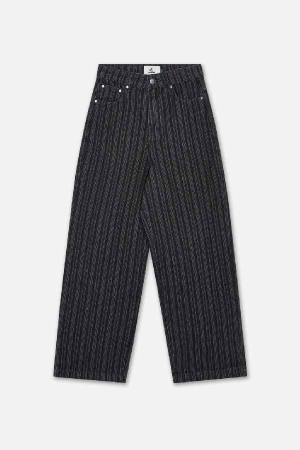 Scuffers Striped Denim Pants Black | ZTKVWIY-86