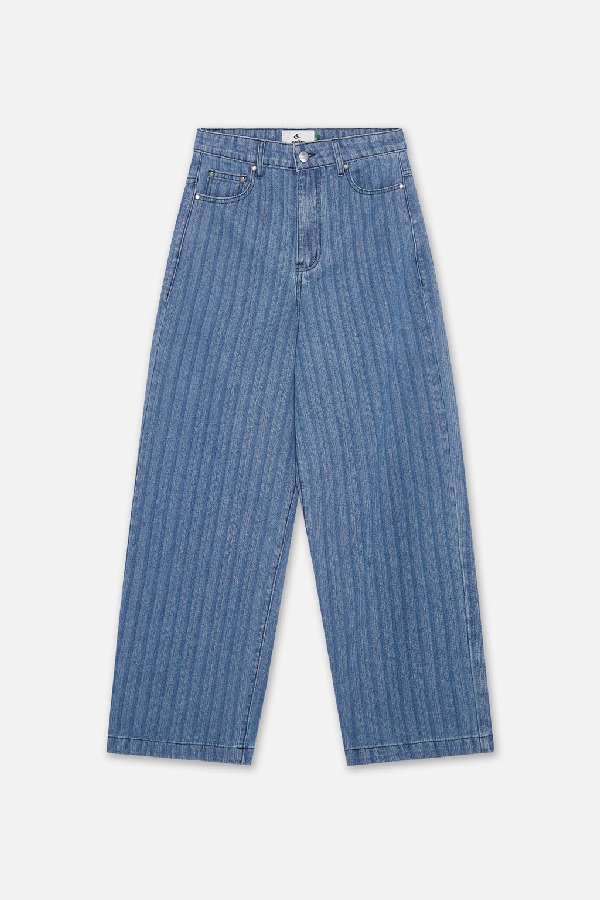 Scuffers Striped Denim Pants Blue | NEOHTUP-62