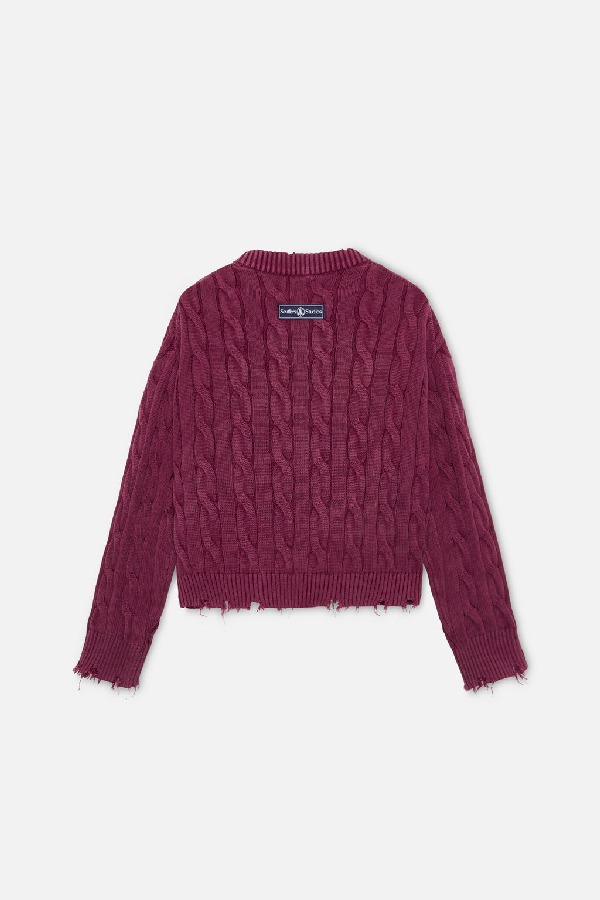 Scuffers Trench Jersey Knitwear Burgundy | MPAVUFO-74