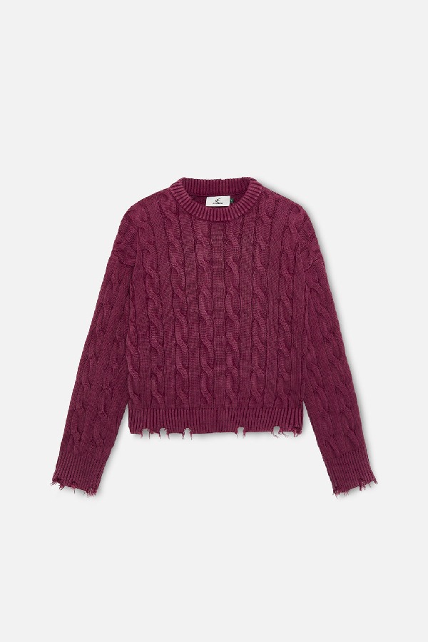 Scuffers Trench Jersey Knitwear Burgundy | MPAVUFO-74